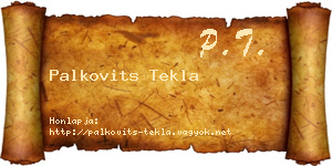 Palkovits Tekla névjegykártya